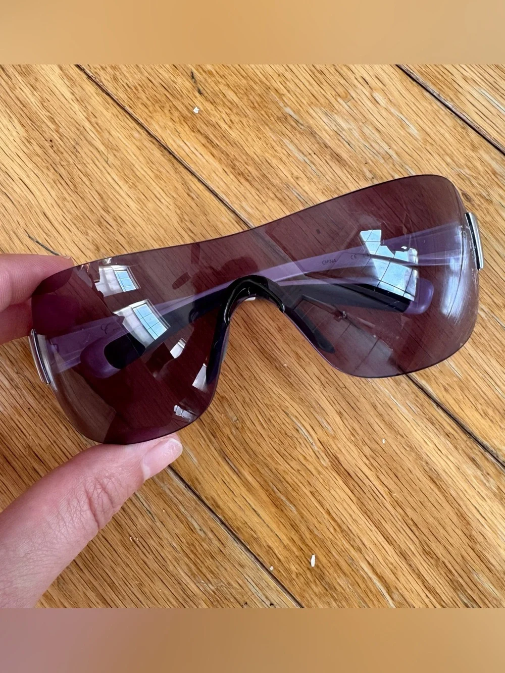 Y2K Nike Crush Blue Purple Shield Sunglasses White Wraparound Sport Sunglasses